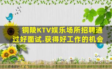 铜陵KTV娱乐场所招聘通过好面试.获得好工作的机会